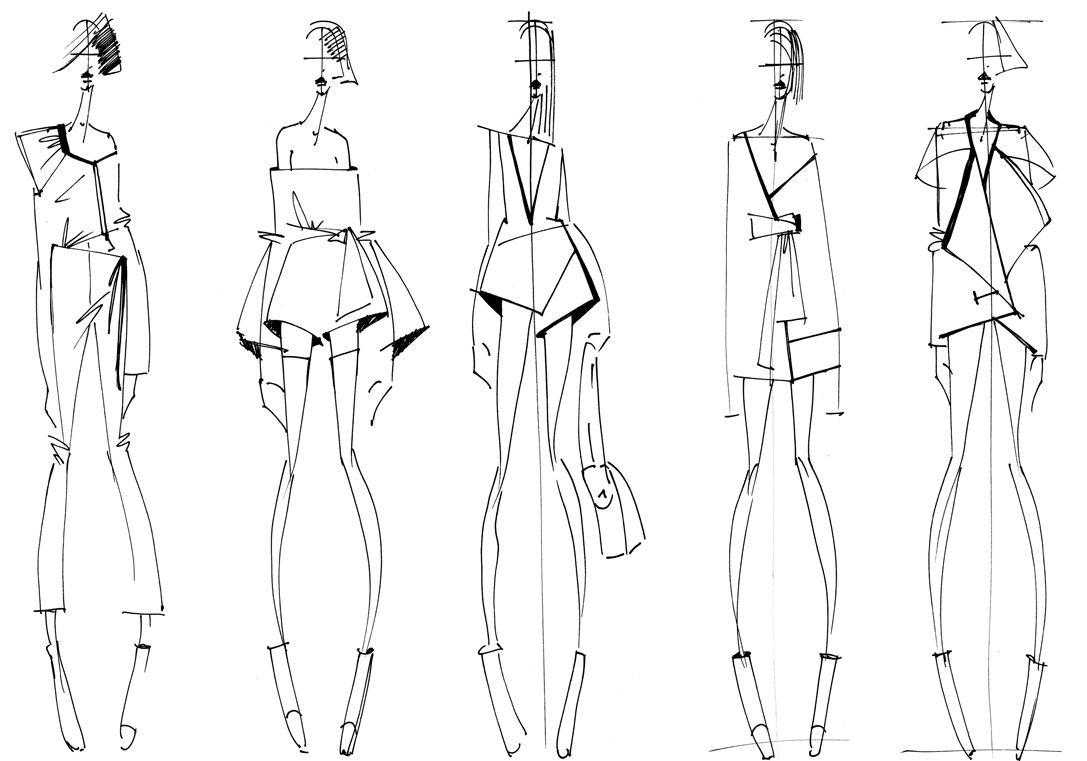 Эскизы одежды дизайнеров