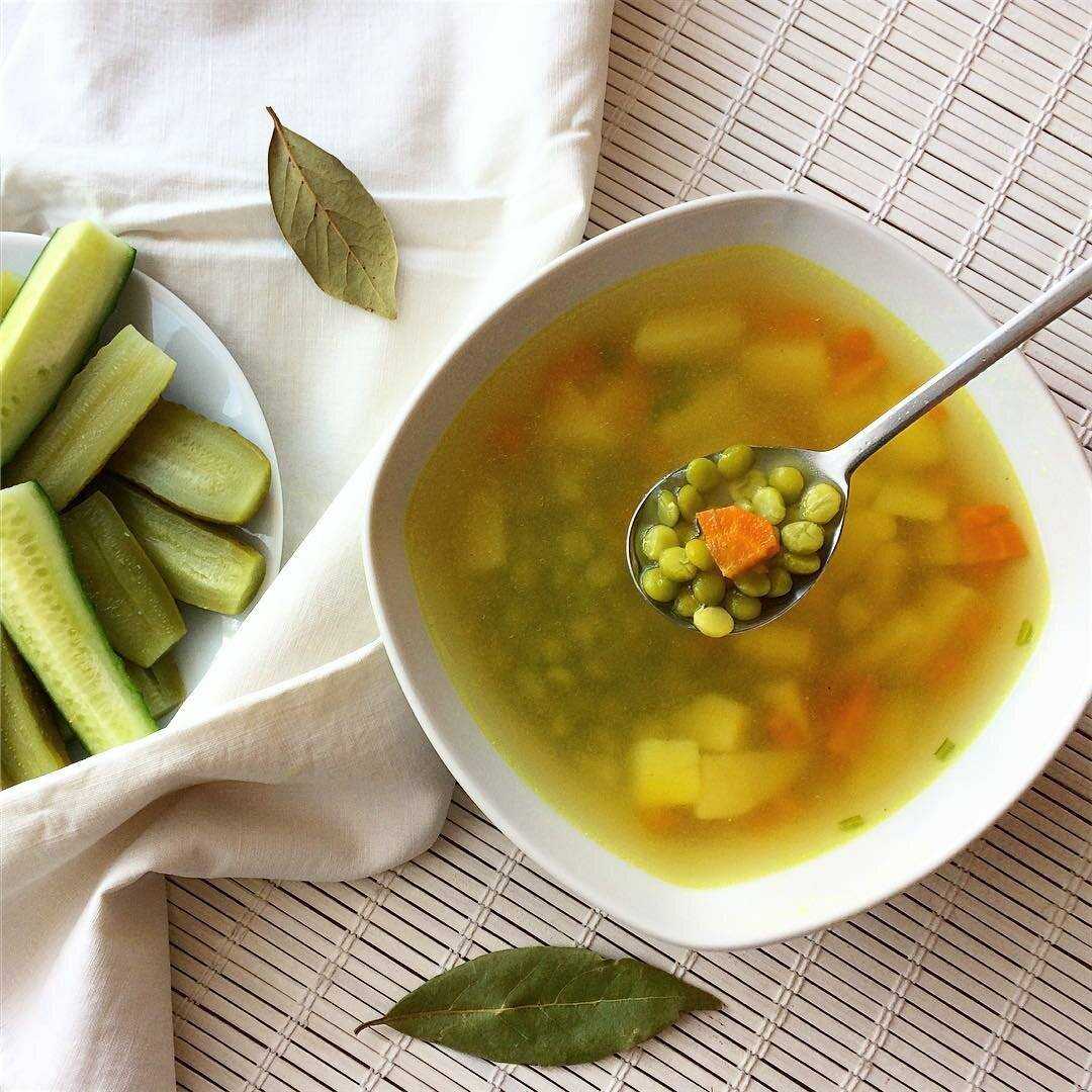 Дачный овощной суп с зелёным горошком за 30 минут