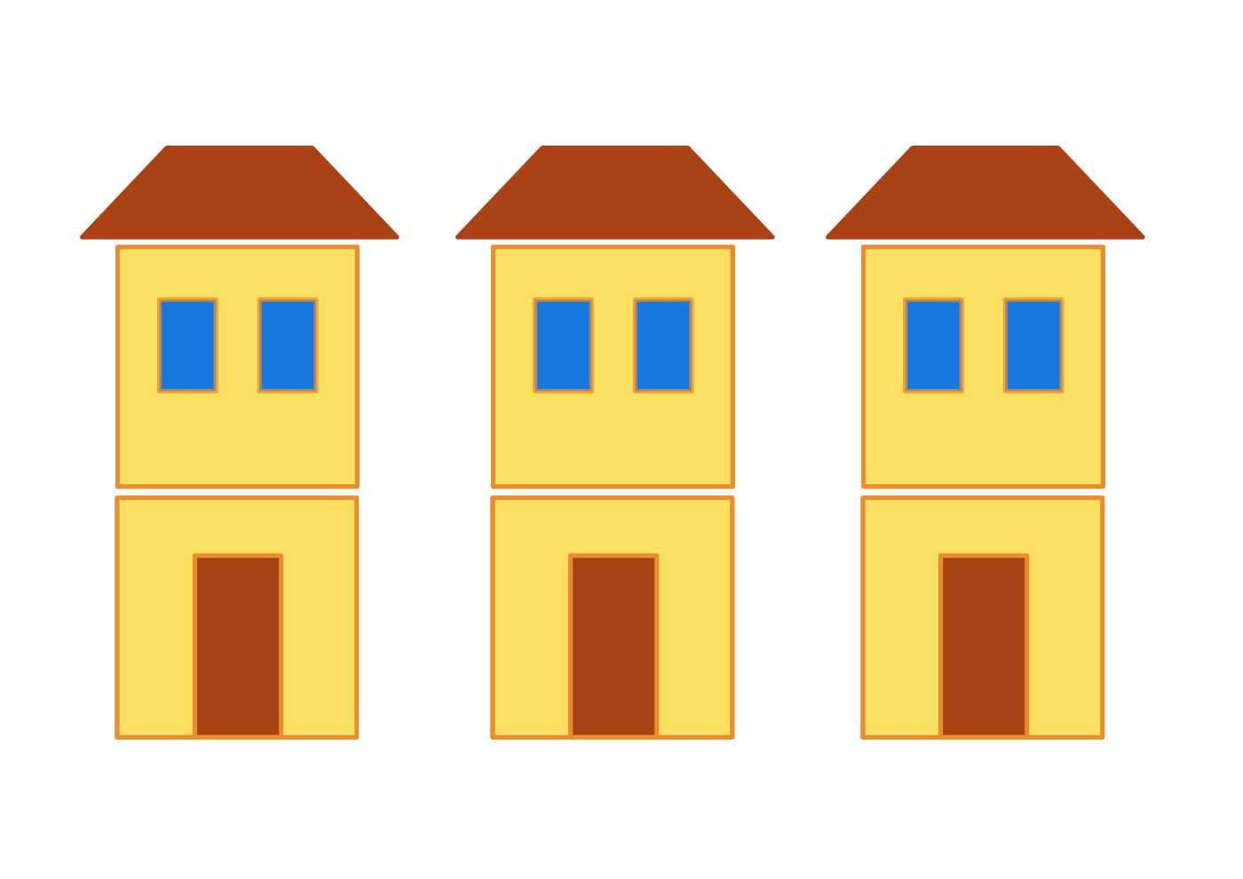 Высокий низкий младшая группа. Цветные домики для детей. Аппликация дома. Разноцветные домики для детей. Домики с геометрическими фигурами.