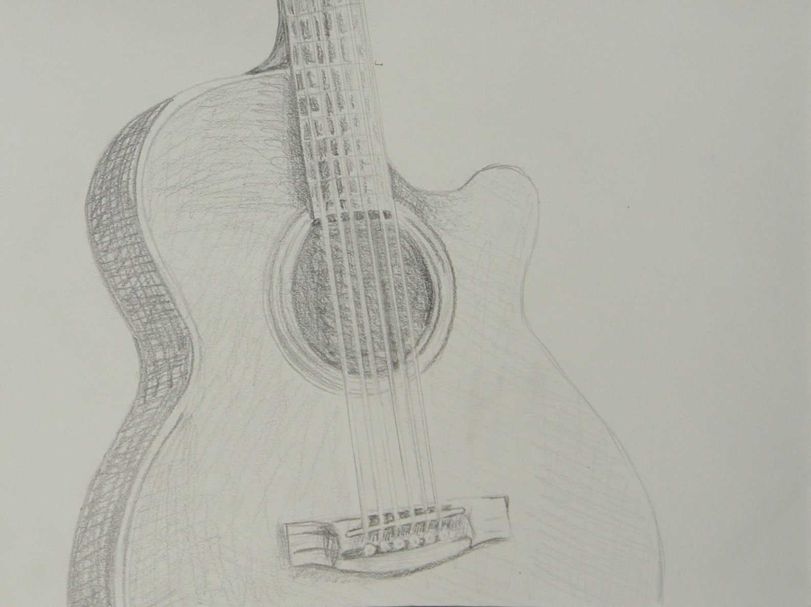 Гитара для срисовки карандашом