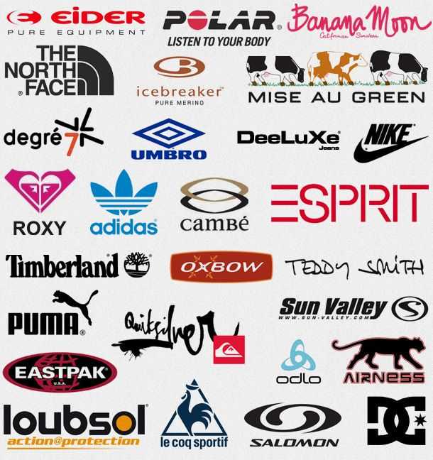 Разные фирмы одежды и их названия