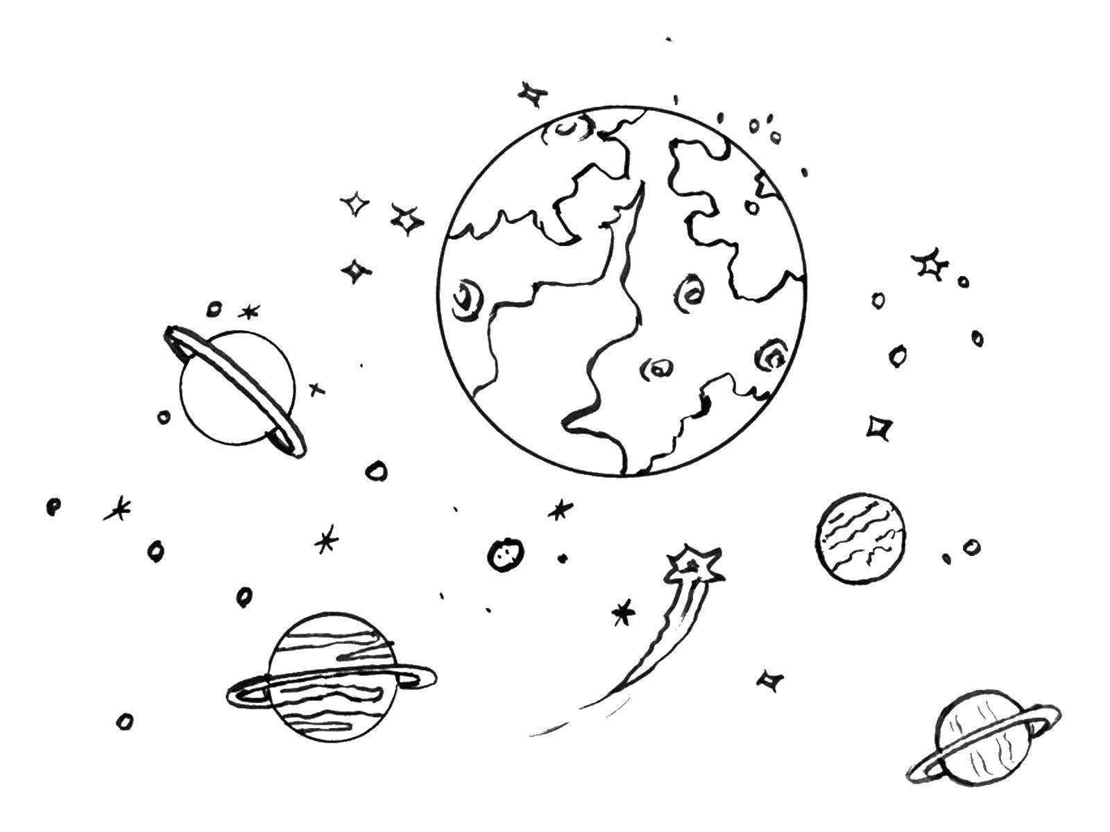 Раскраска космос и планеты